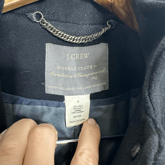 J. CREW Double Cloth Coletta Lady Day Italian Wool Coat Black womens size 4 - Picture 4 of 5